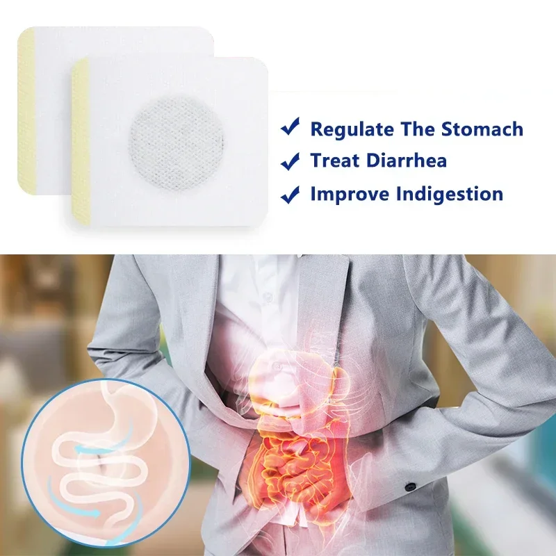 แผ่นแปะรักษาอาการปวดท้อง60ชิ้นแผลในกระเพาะอาหารท้องเสียโรคกระเพาะอาหารไม่ย่อย Relief พลาสเตอร์ยา