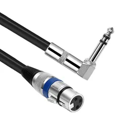 XLR do 90 stopni 6.35 6.5 TRS zbalansowany kabel Audio XLR Cannon Stereo mikrofon Karon konsola miksująca karta dźwiękowa przedłużacz