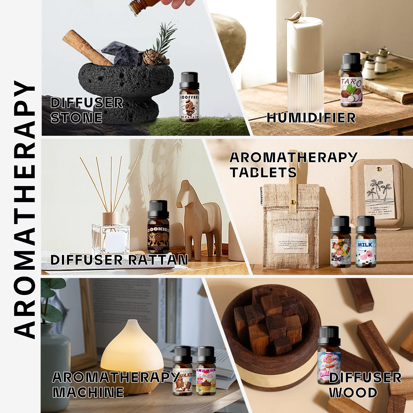 Huile essentielle pour soins de la peau, lait, chocolat, café, gâteaux glacés, sucette, noix de coco, Caramel, pouding, guimauve, cadeaux, 4 pièces, 10ml