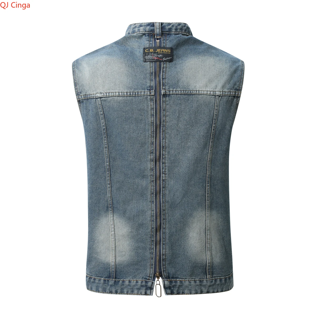 Printemps nouveau manteau de gilet en jean sans manches unisexe bleu profond, veste en coton décontractée élégante, haut de gilet coupe ample. M-XXXL