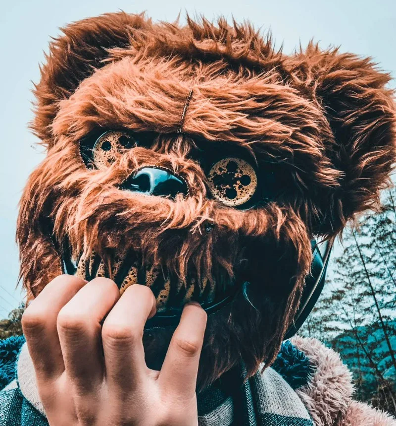 หน้ากากแฟนซีปาร์ตี้ฮาโลวีน 2025 ลายหมีกระต่ายการ์ตูนสยองขวัญ  สำหรับคอสเพลย์  คลุมศีรษะ  ใช้ในงานคาร์นิวัล  อุปกรณ์ประกอบฉากปาร์ตี้