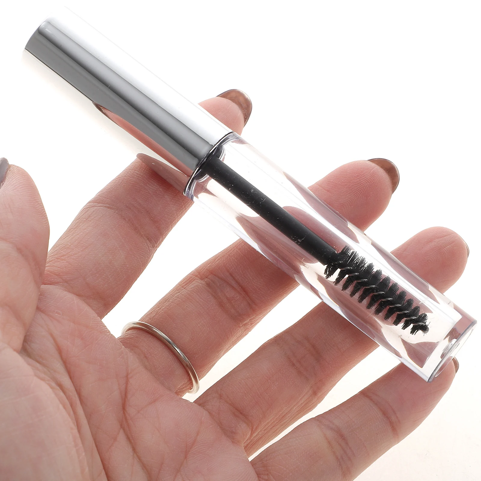 1 ensemble de Tubes de Mascara de 4ml, bouteille transparente avec entonnoir, bouteilles vides, Portable, format voyage, Mini conteneur de stockage de crème pour cils