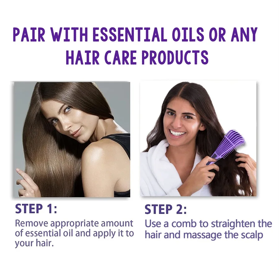 مجموعة فرش فك تشابك الشعر مكونة من 5 قطع، مجعدة، رطبة/جافة، شعر أسود، مجموعة فرشاة فك تشابك الشعر المرنة لتصفيف الشعر والقطع، سهلة التنظيف يوميًا