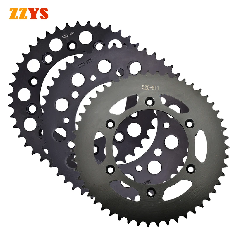 520 43T 47T 51T Rear Sprocket Gear Wheel For Honda CRF230 CRF230F CRF250X CRF450 CRF450R CRF450X CRF 230 450 CR500 CR500R CR 500