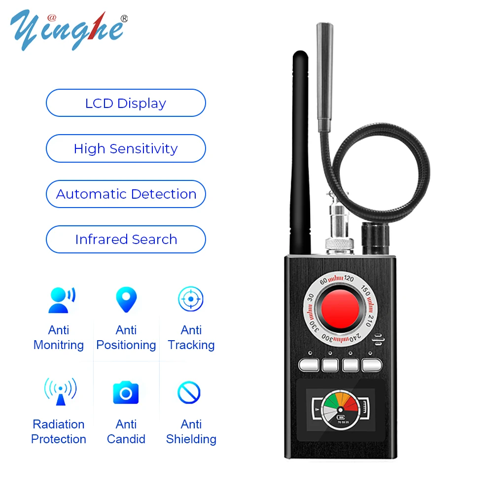 K88 Anti Candid Camera Detector RF GPS Signal Scanner Audio GSM Bug Tracker Finder Jammer Audio Signal Blocker Protect Privacy