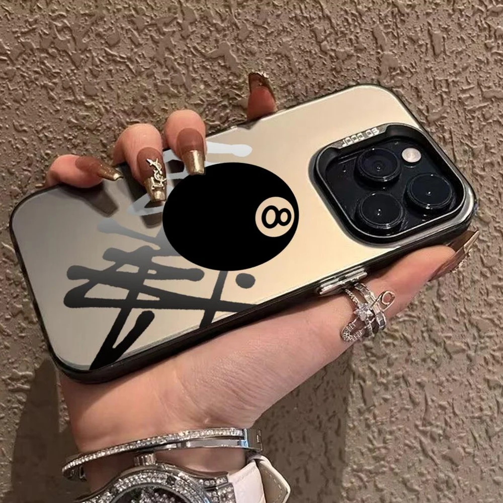 

Billiard fashion number 8 Phone Case Color electrosilvering IPhone 16 11 14 15 12 Pro 11 Plus 13 Pro MAX iphone Drop case