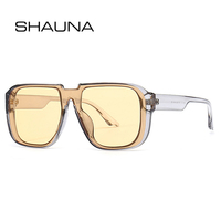SHAUNA Retro Square One Piece Sunglasses Men Mirror Shades UV400 Flat Top Men Fashion Sun Glasses