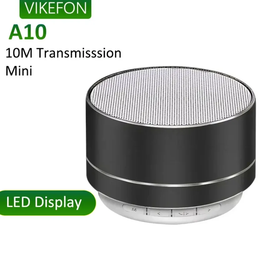 Mini A10 Wireless Bluetooth Speaker Metal Subwoofer Small Steel Cannon Sound Box Support TF Card for Laptop PC Indoor Outdoor