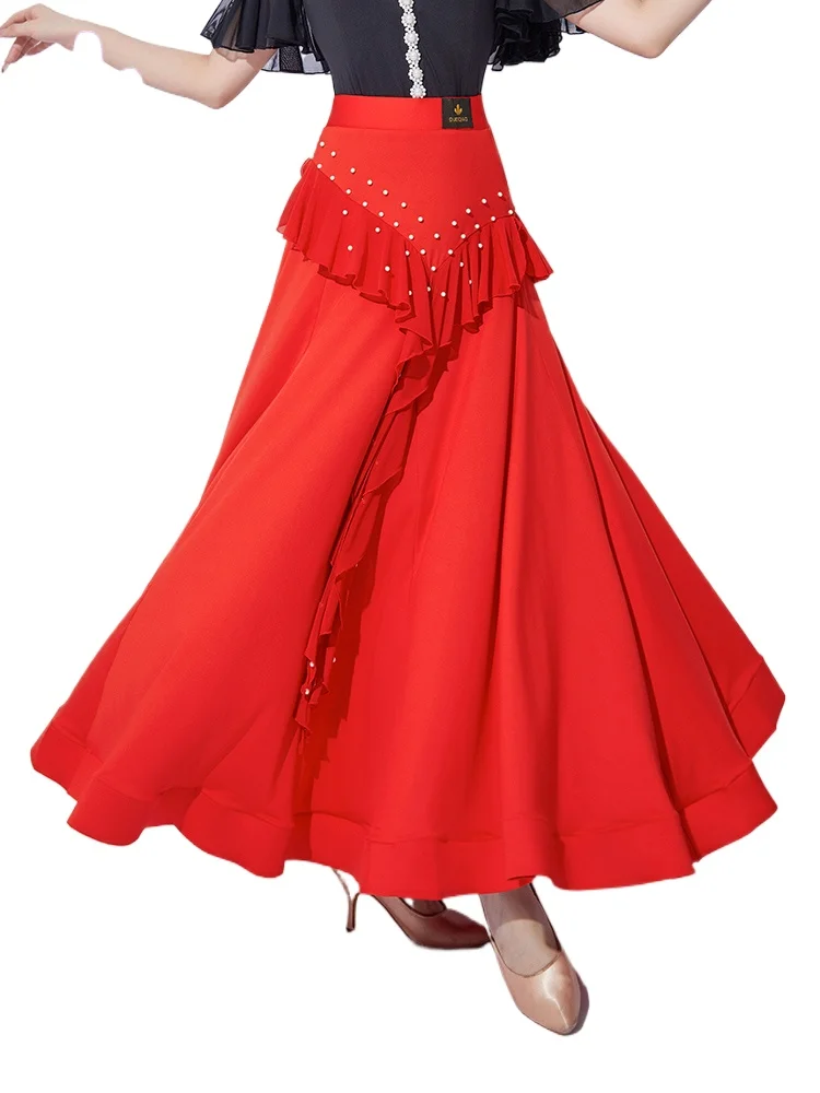 

2025 Modern Dance Costumes Professional Practice Skirt Women's Waltz Dance Ballroom Dance Skirt 2436Q