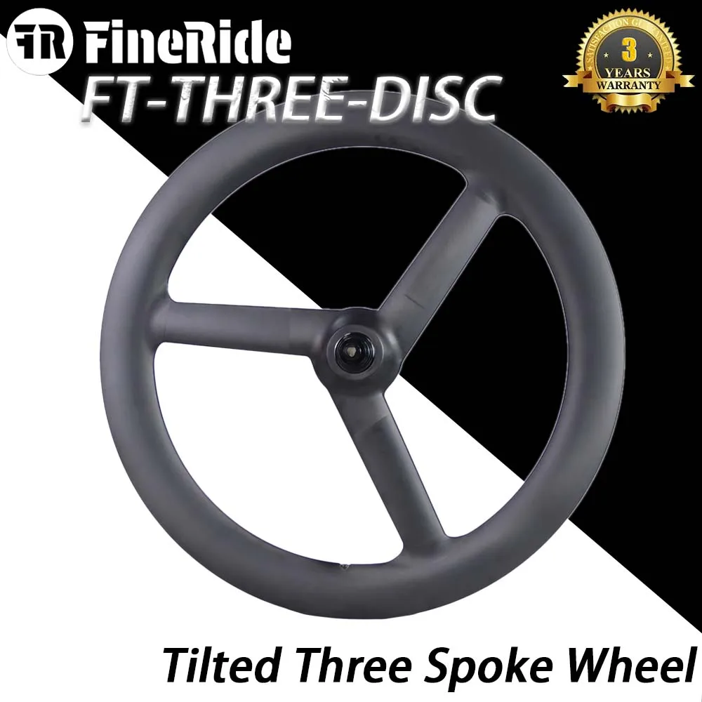 

825g 3 Spoke Carbon Fiber Wheels Road/TT/Triathlon Speed Disc Brake Racing Wheelset 700C Depth 65mm Carbon Rims Bicycle Wheels