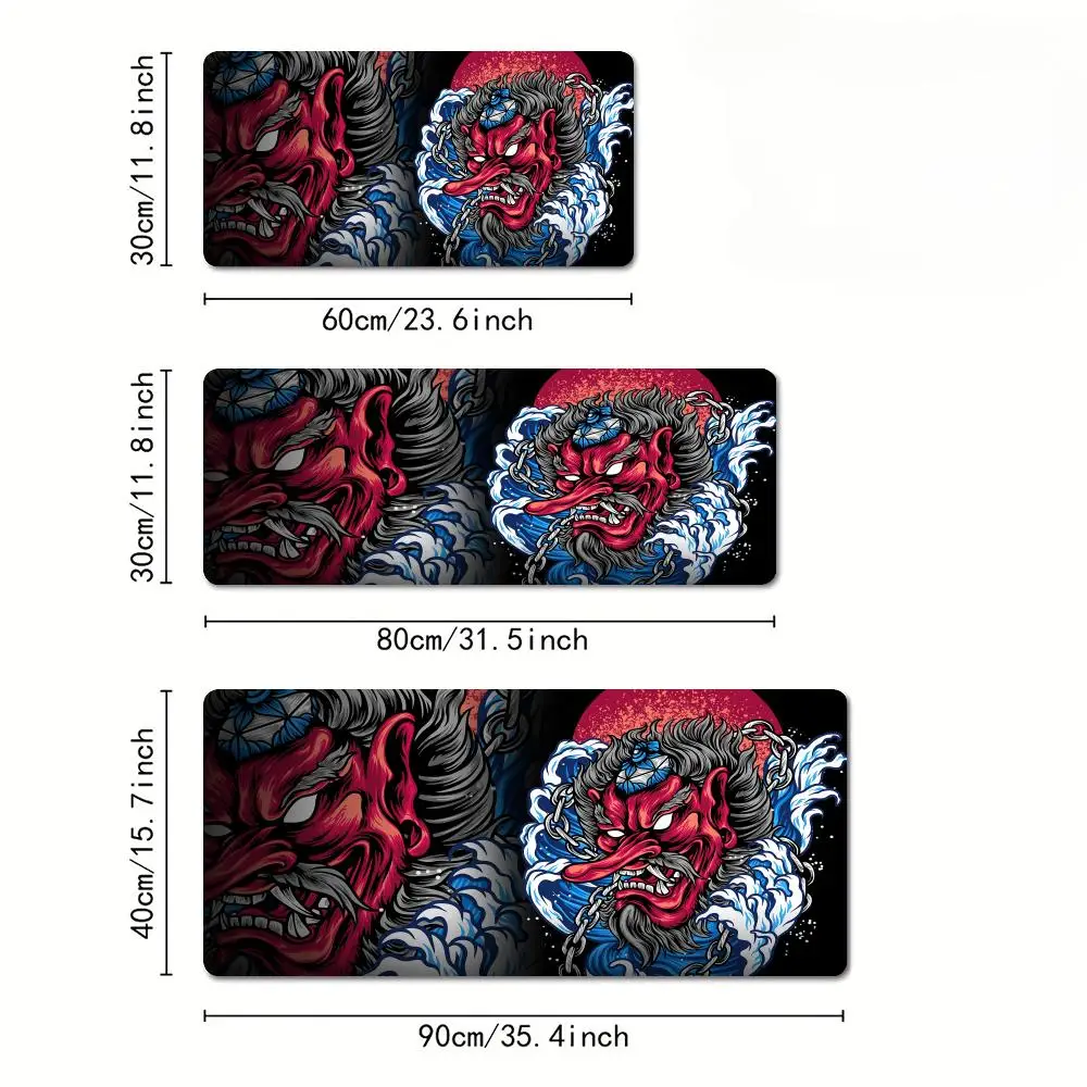 Ukiyo-e tema fantasmas anime mouse pad borracha antiderrapante tapete de mesa acessórios para pc tapete de jogos teclado estendido mousepad maus pad