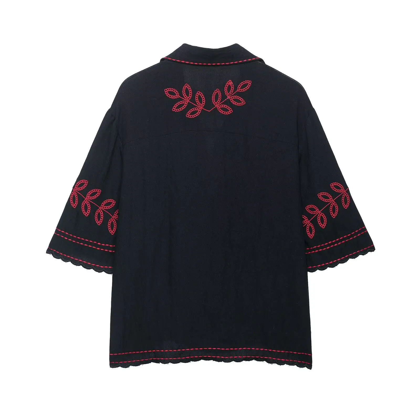 Willshela moda feminina 2 peças conjuntos de camisa bordada sólida e shorts de cintura elástica feminino chique casual tops ternos