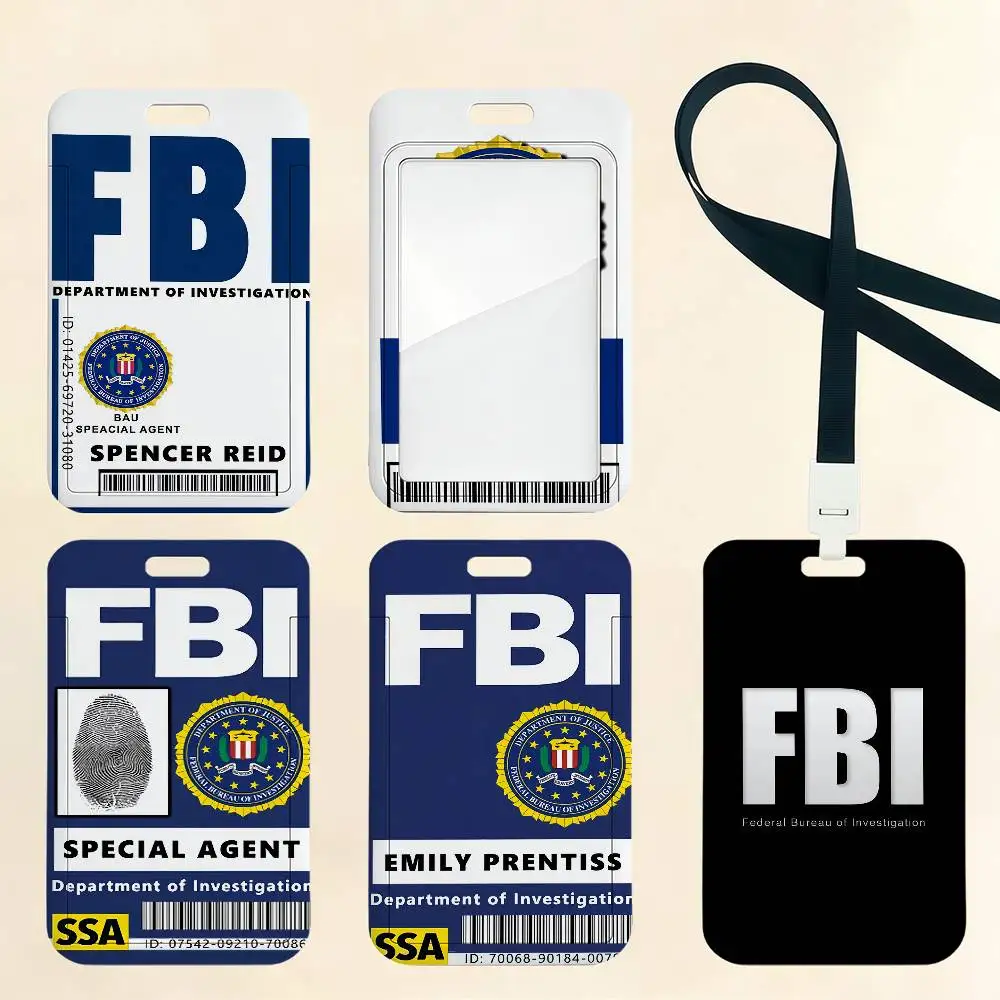 Modischer F-FBI Kartenhalter, Kartenetui für Bank-, Kredit-, Studenten-, Ausweis-, Metro-, Arbeits- und Zugangskarten