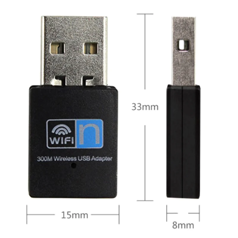 USB 2.0 미니 무선 컴퓨터 노트북 네트워크 카드, 와이파이 안테나 어댑터, RTL8192 듀얼 밴드 802.11b/n/g, 300M, 2.4GHz