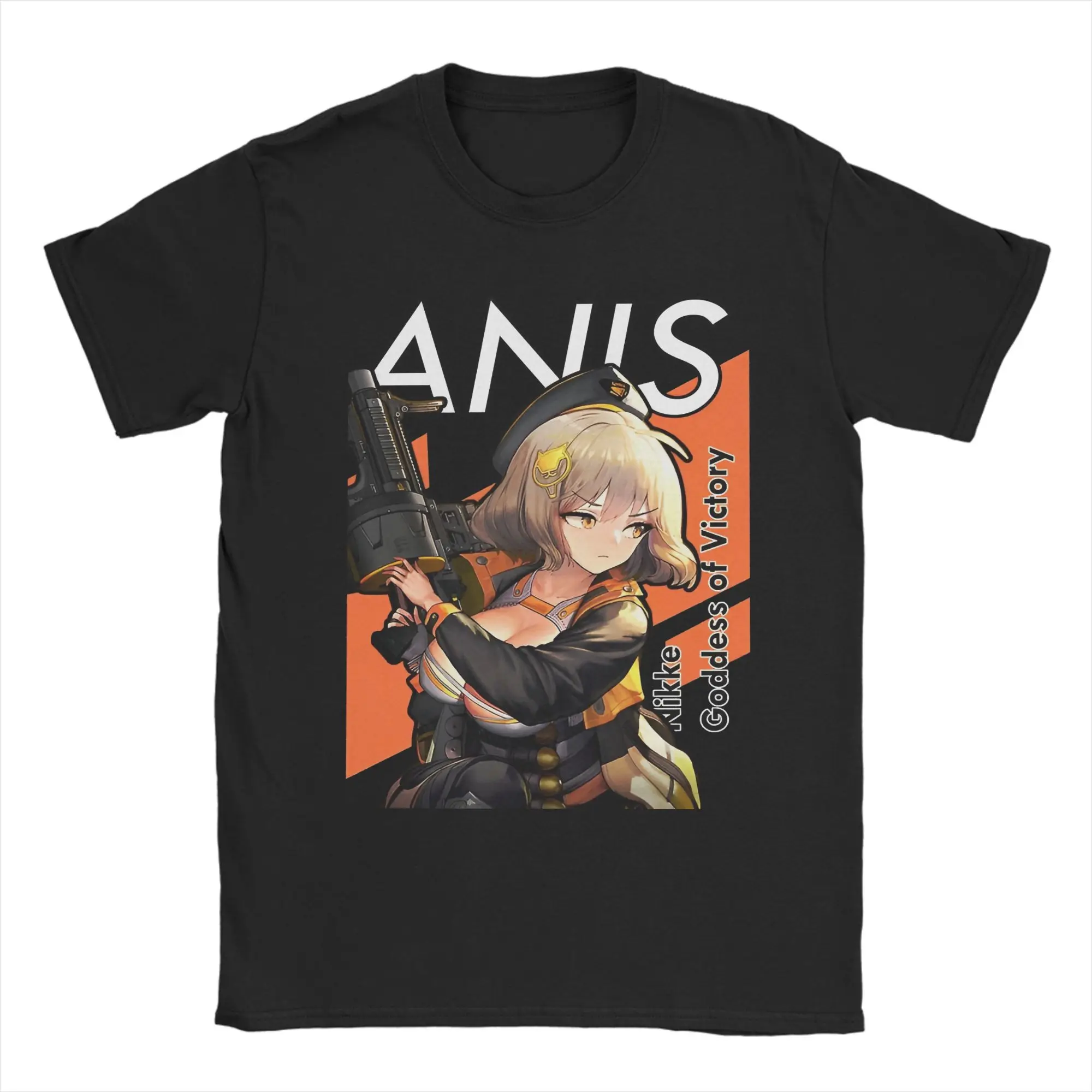Camiseta de la diosa de la victoria de Nikke Anis Nikke para hombre, camisetas de algodón, camiseta Vintage de verano con cuello redondo, camiseta con estampado Popular de talla grande