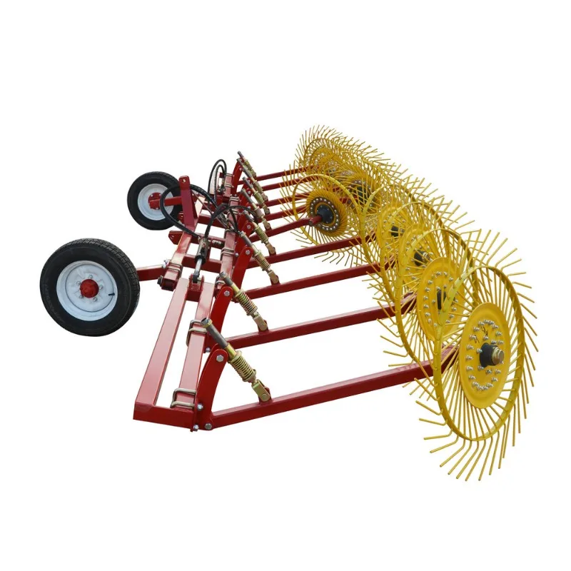 Three point suspension tractor type grass plow finger type single-sided wheel rake