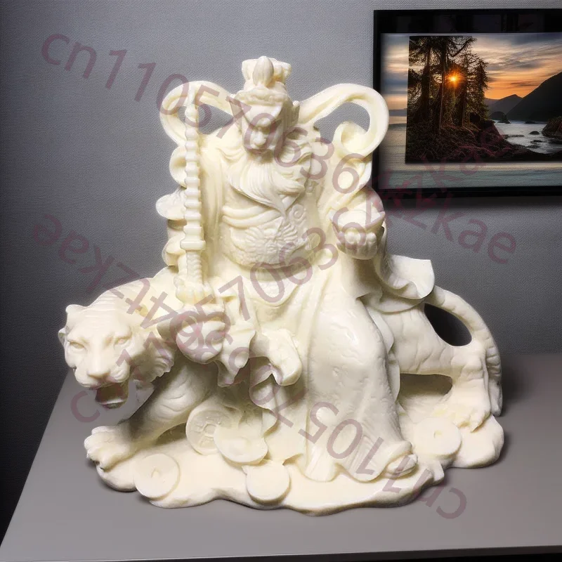Riding Tiger-Zhao Gongming God Of Wealth Statue -Chinese Buddhist Figures Home Room Office Feng Shui God Of Wealth Statue