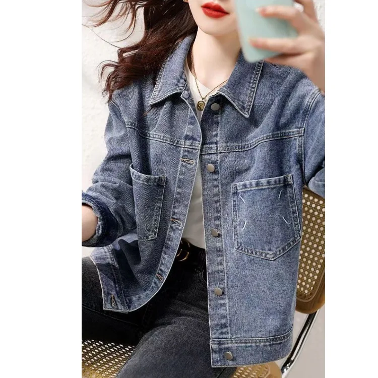 

Slimming Effect ort Jeans Jaet Cool Sle Versatile Women's Premium Quali European Korean Design Daunting Outerwear