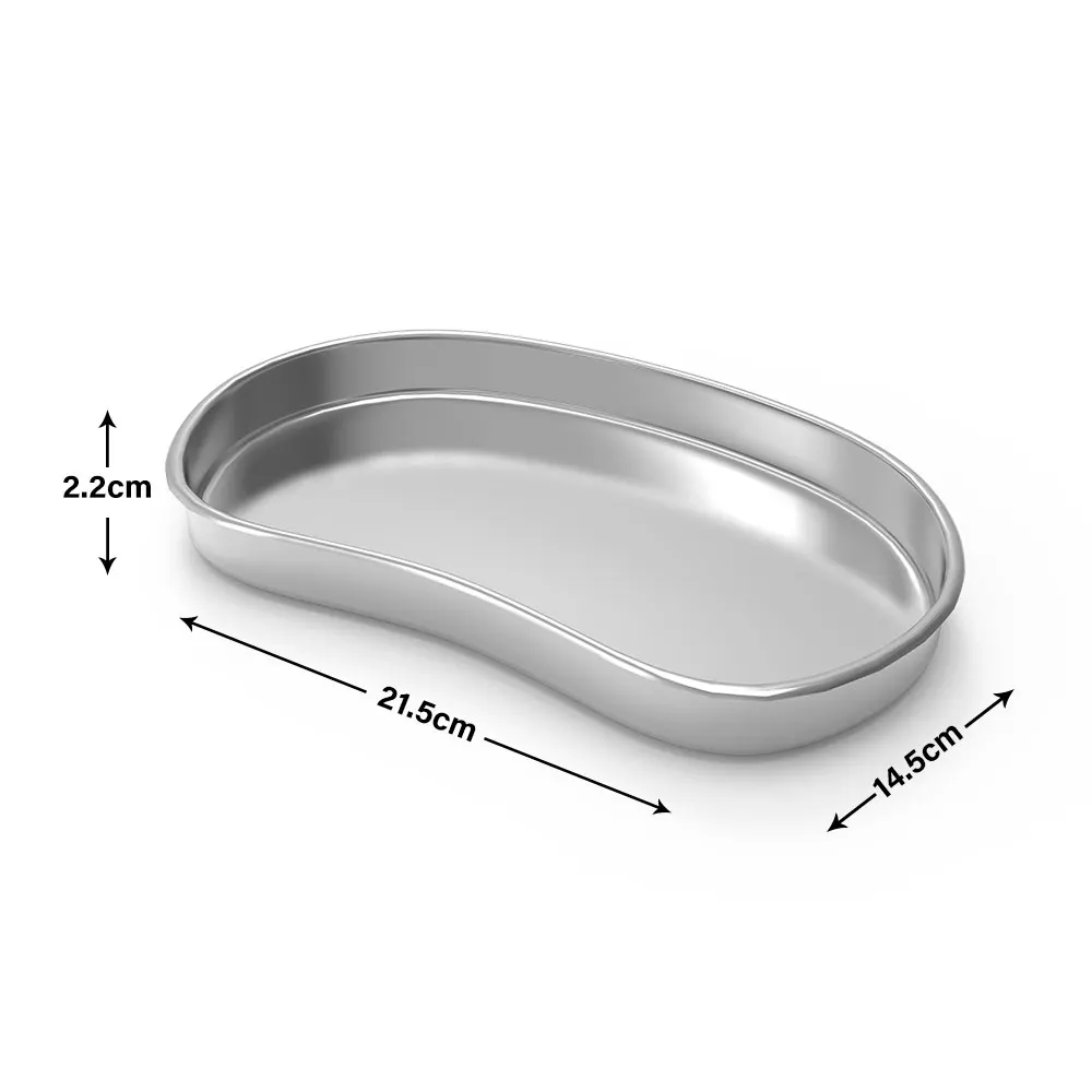 Dental Stainless Steel Kidney Shaped Surgical Disinfection Bending Tray Medical Plate Lab Instrument For Clinic Cosmetic Tattoo