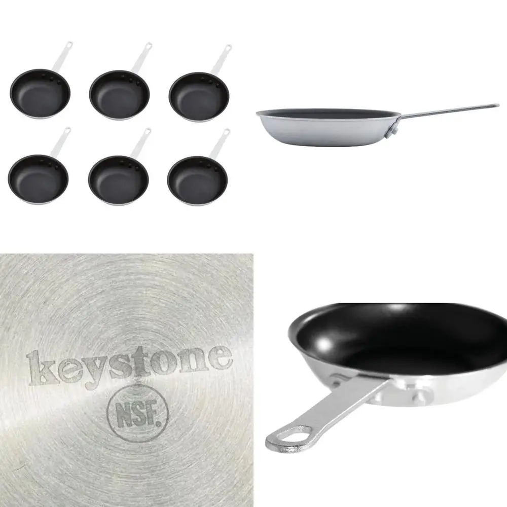 

Non-Stick Aluminum Frying Pans, 10-Piece Commercial Cookware Set, 6-Pack, NSF Certified, Heavy Duty Kitchenware