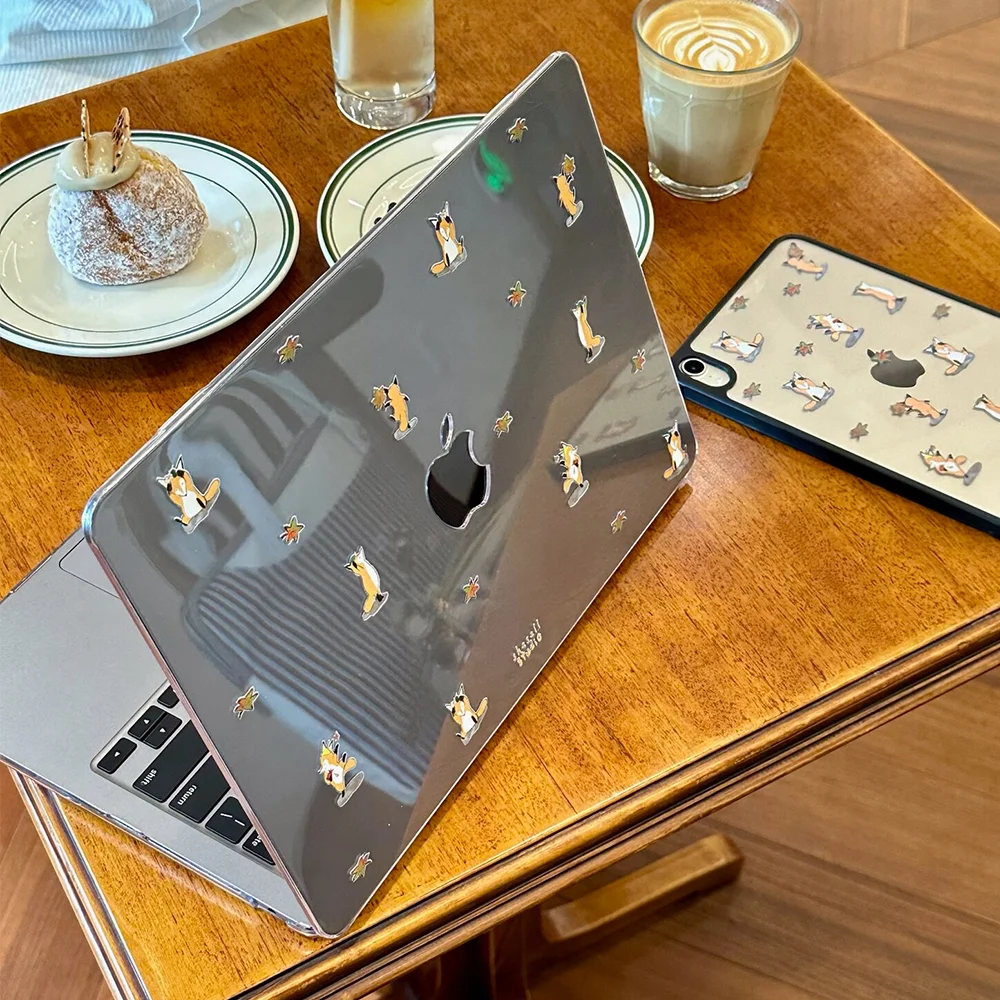 

Little Fox Crystal Laptop Cover For Macbook Air 13 15in NEO M5 M4 A3240 A3113 A3241 A2941 A2337 Pro 14 16 M3 M2 M1 A2338 Case