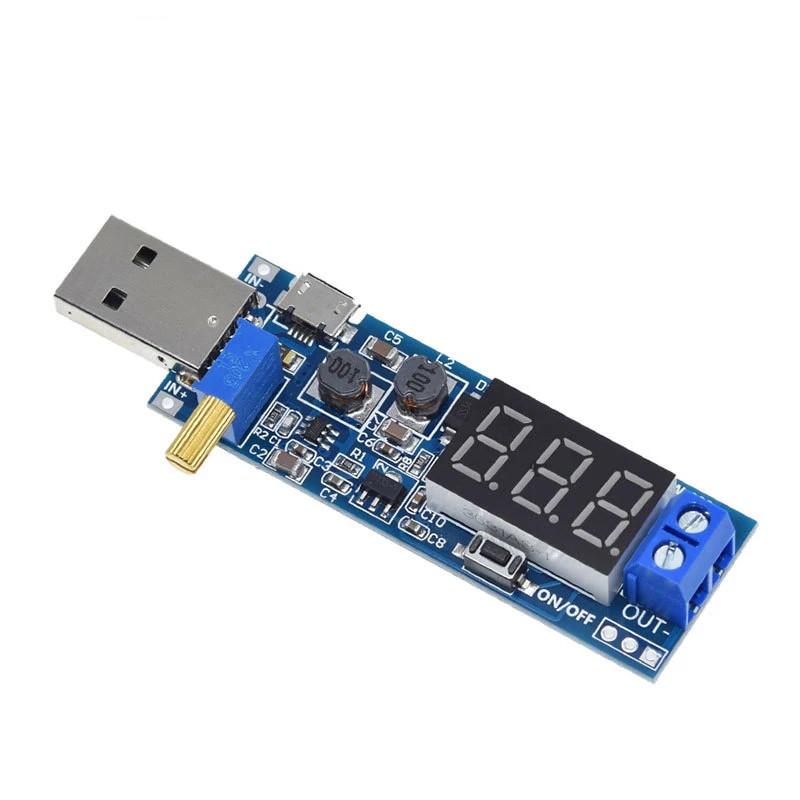 Boost Buck Converter USB Step UP / Down Power Adapter Supply Module DC-DC 5V to 3.3V / 12V Knob Adjustable Output DC 1.2V - 24V