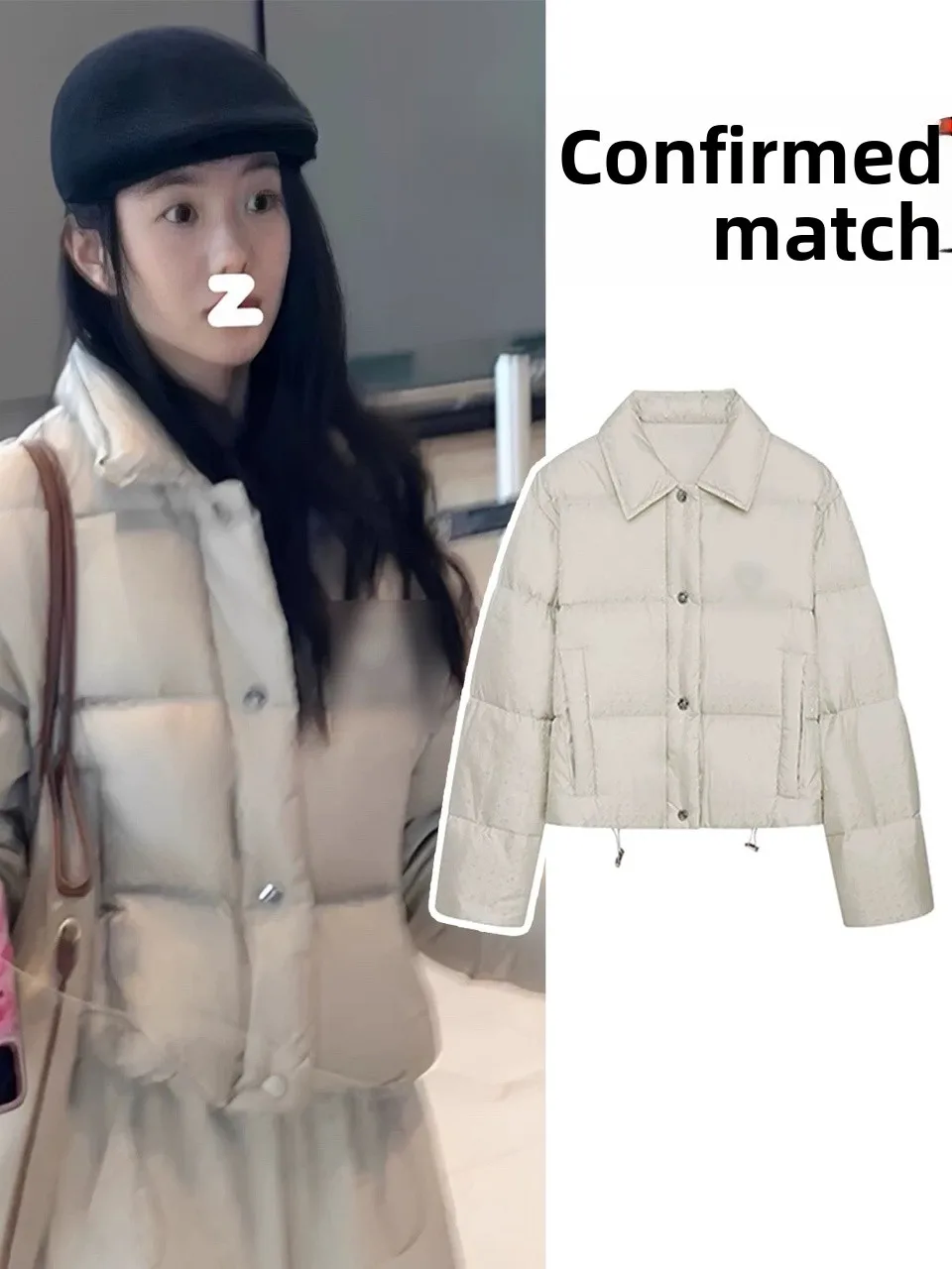 

Women's Short Cotton Jacket Stand Collar Bread Style Coat Korean Version Straight Cut Button Zipper Pocket Pure Color Winter ...