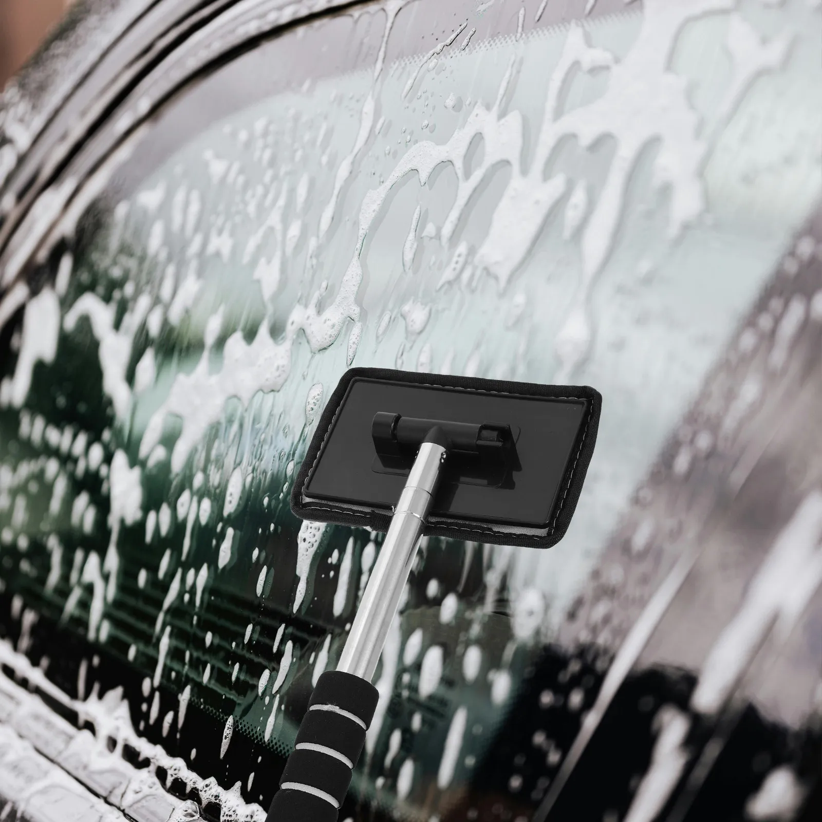 Car Glass Cleaner Retractable Side Rearview Mirror Brush Portable Vehicle Interior Exterior Window Windshield Cleaner for Rainy