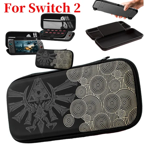 Bolsa de almacenamiento para Switch 2 (2025), Estuche de transporte de viaje, bolsa de almacenamiento a prueba de golpes con 10 ranuras para tarjetas de juego para funda protectora NS2
