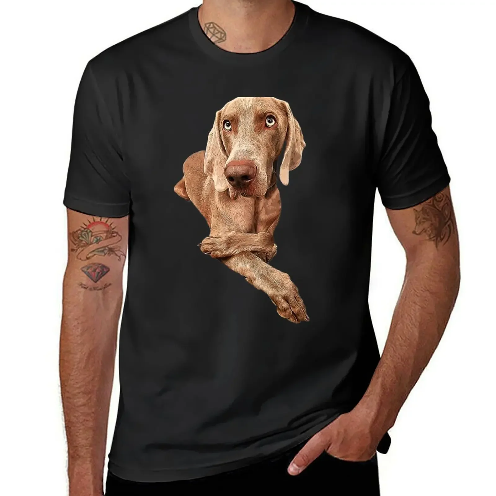 Weimaraner T-Shirt heavyweights blanks summer clothes plus size clothes Men's t-shirts