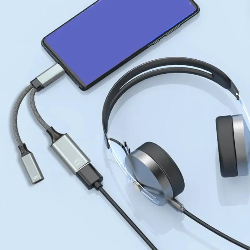 M6CA Simultaneous Charging And Audios USB C Splitter Adapter Fast Listening