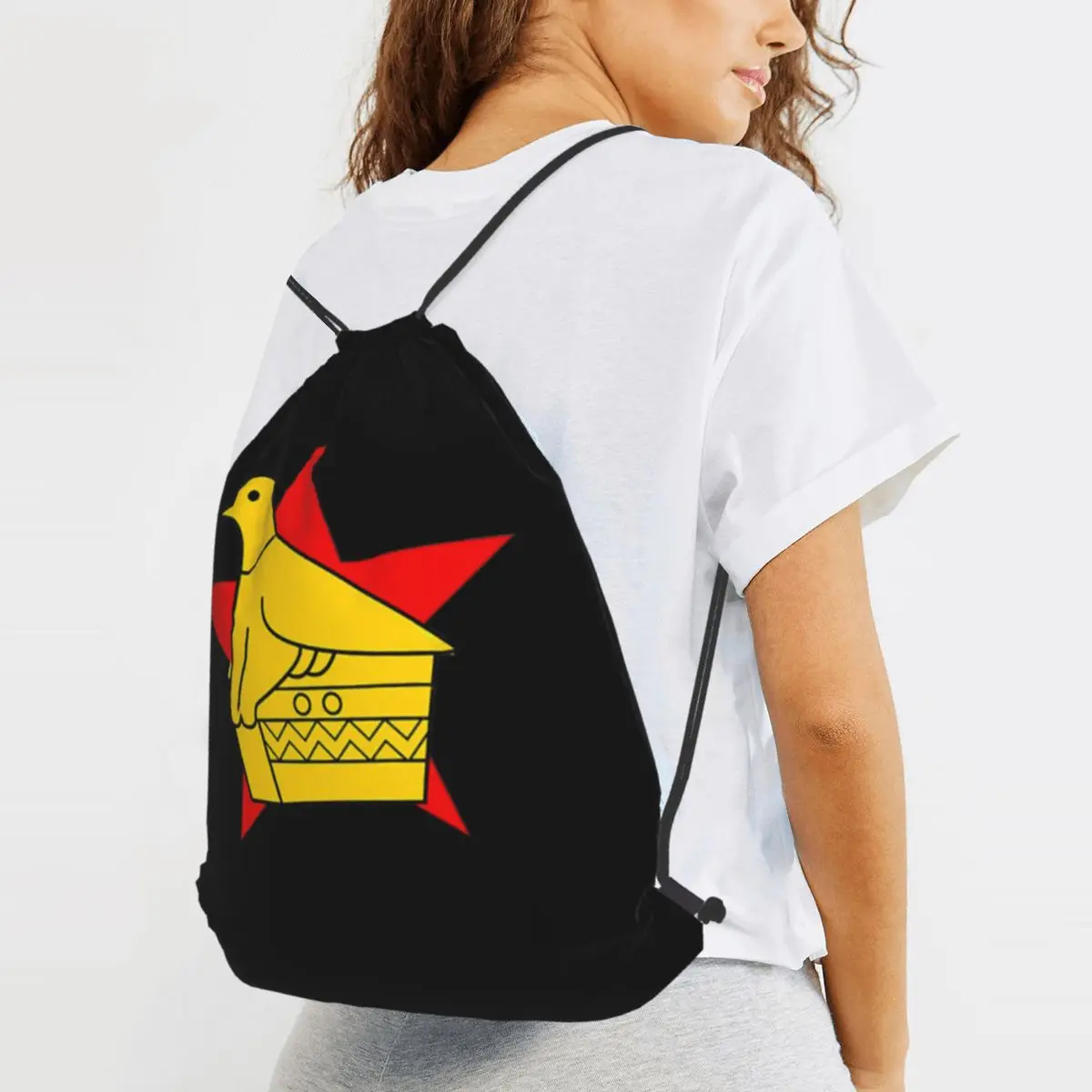 

Zimbabwe Cricket Board Custom Sticker Backpacks Portable Drawstring Bundle Pocket Shoes Bag Book Bags for Travel Students