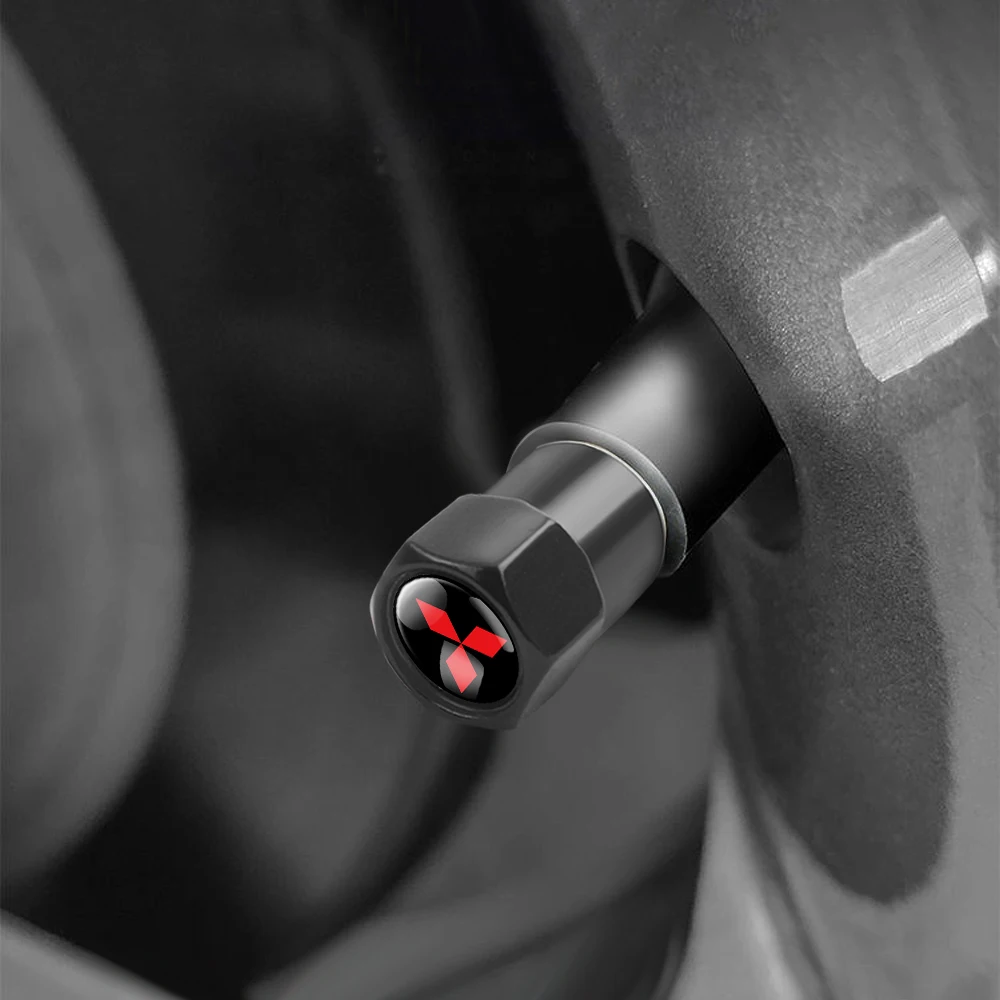 4 Uds vástagos de válvula de neumático de coche tapas de válvula de aire de vástago de neumático para Mitsubishi Ralliart Pajero Lancer EX Outlander