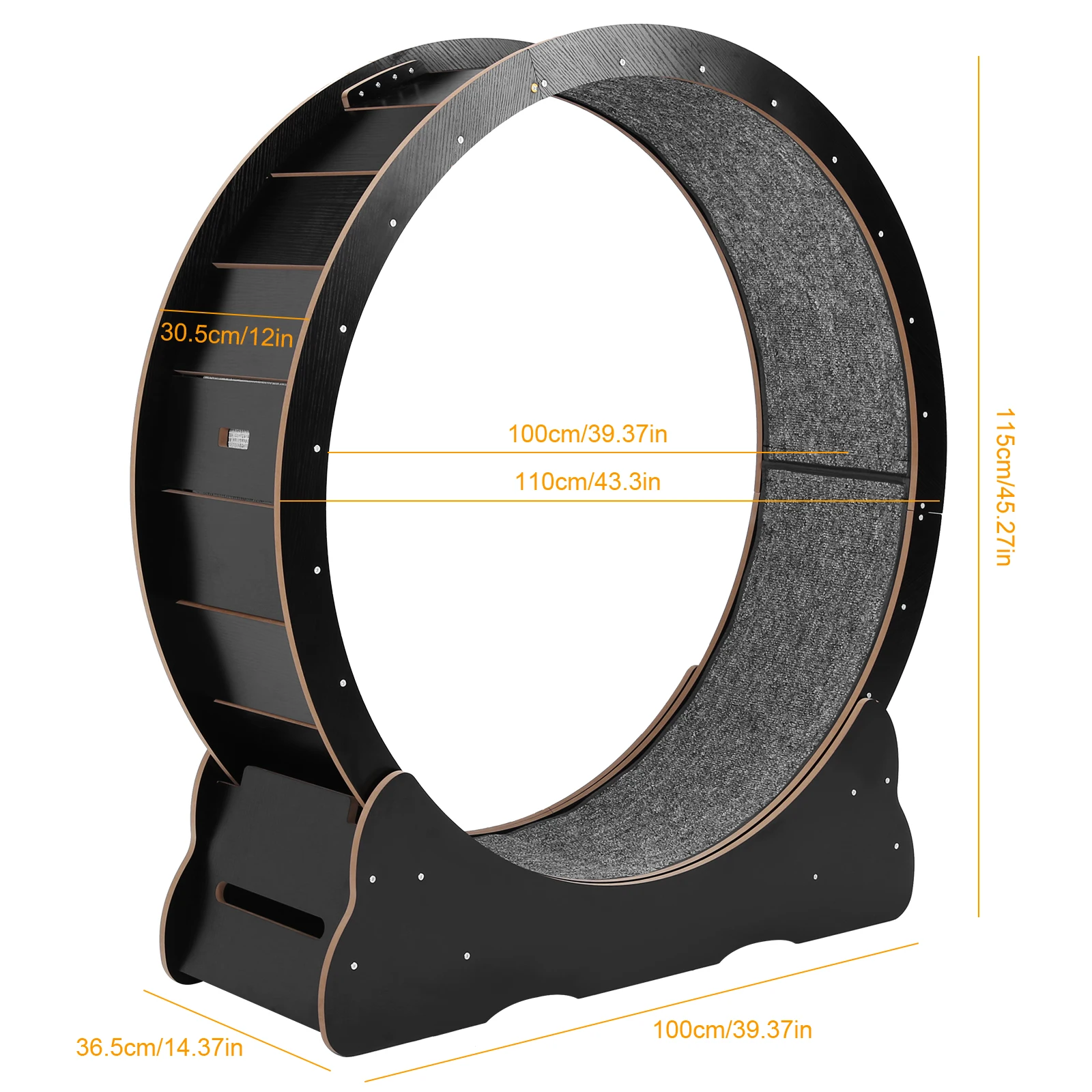 عجلة تمرين القطط مقاس 43 بوصة، عجلة دوارة للقطط، عجلة تمرين القطط الصامتة للقطط الداخلية، نشاط التمارين البدنية #5