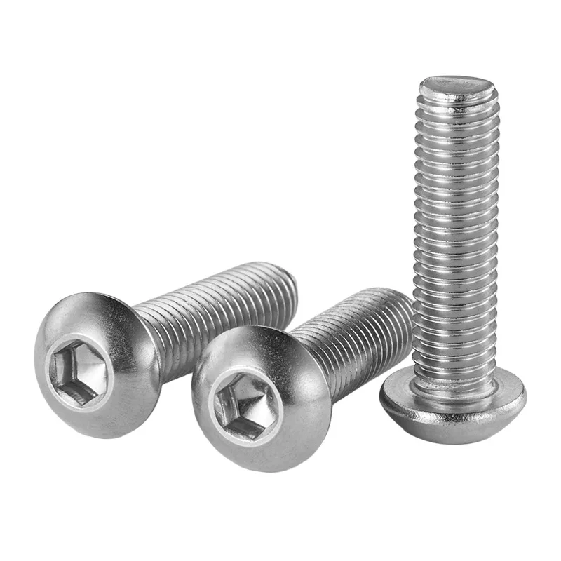 10 pcs/lot M2 M2.5 M3 M4 M5 M6 M8  304 Stainless Steel Hexagon Hex Socket Button Head Screw Bolts Round Flat Head Screw Standoff