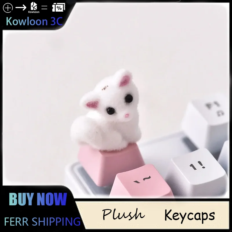 Plucked Teddy Dog Keycaps DIY Handmade Customized Cross Axis Mechanical Keyboard R4 Keycaps Personalized Creative Keycaps