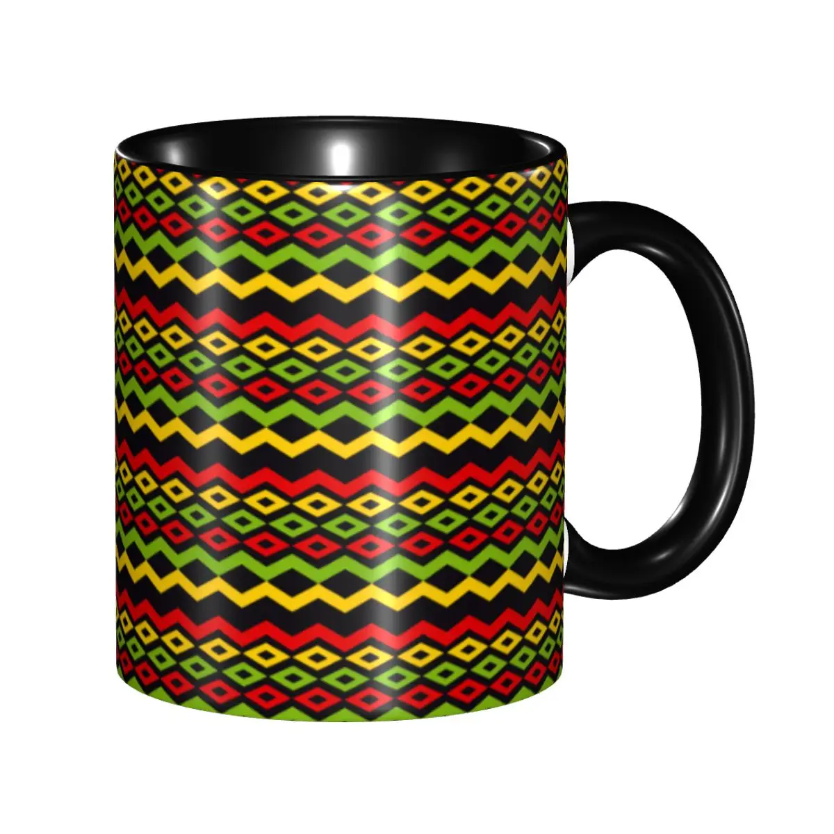 DIY Jamaica Reggae Rasta Stripe Ceramic Mug Customized Coffee Cups Creative Present