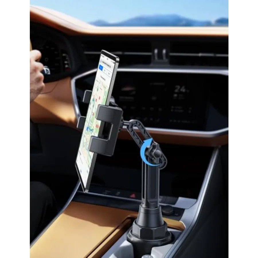 

Car Cup Tablet Holder - [15" Height Adjustable][ Fast Setup] Cup Holder Phone Holders, Multi Angle Car Mounts as Gifts for 5.2-
