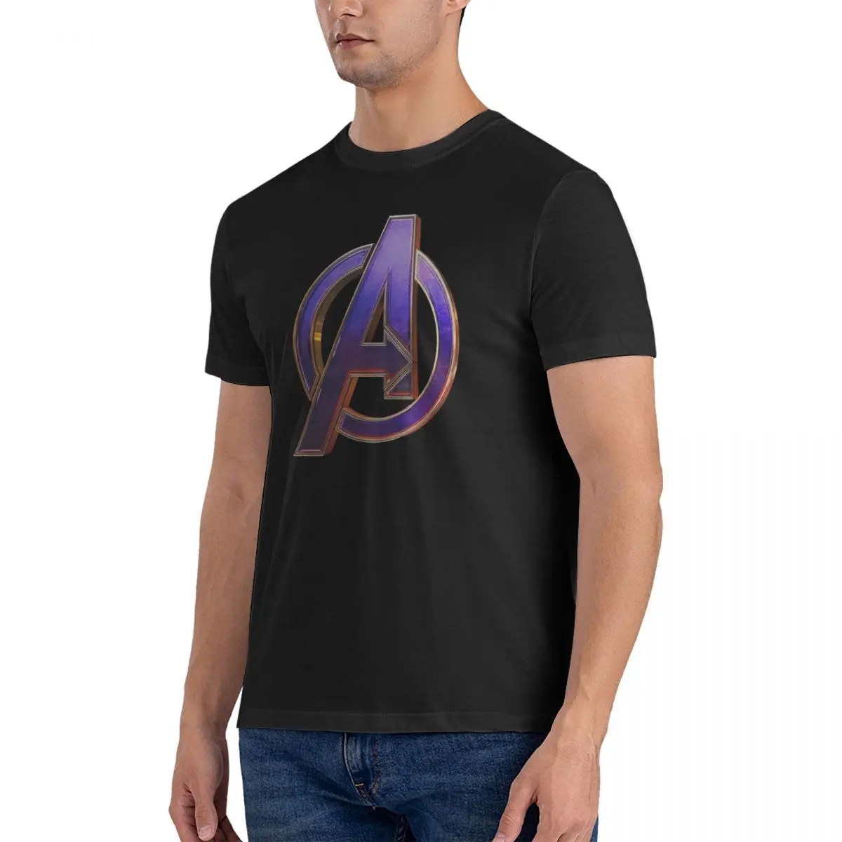 Logo Men T Shirts Marvel The Avengers Fashion Tee Shirt Short Sleeve Crew Neck T-Shirt Pure Cotton Summer Tops