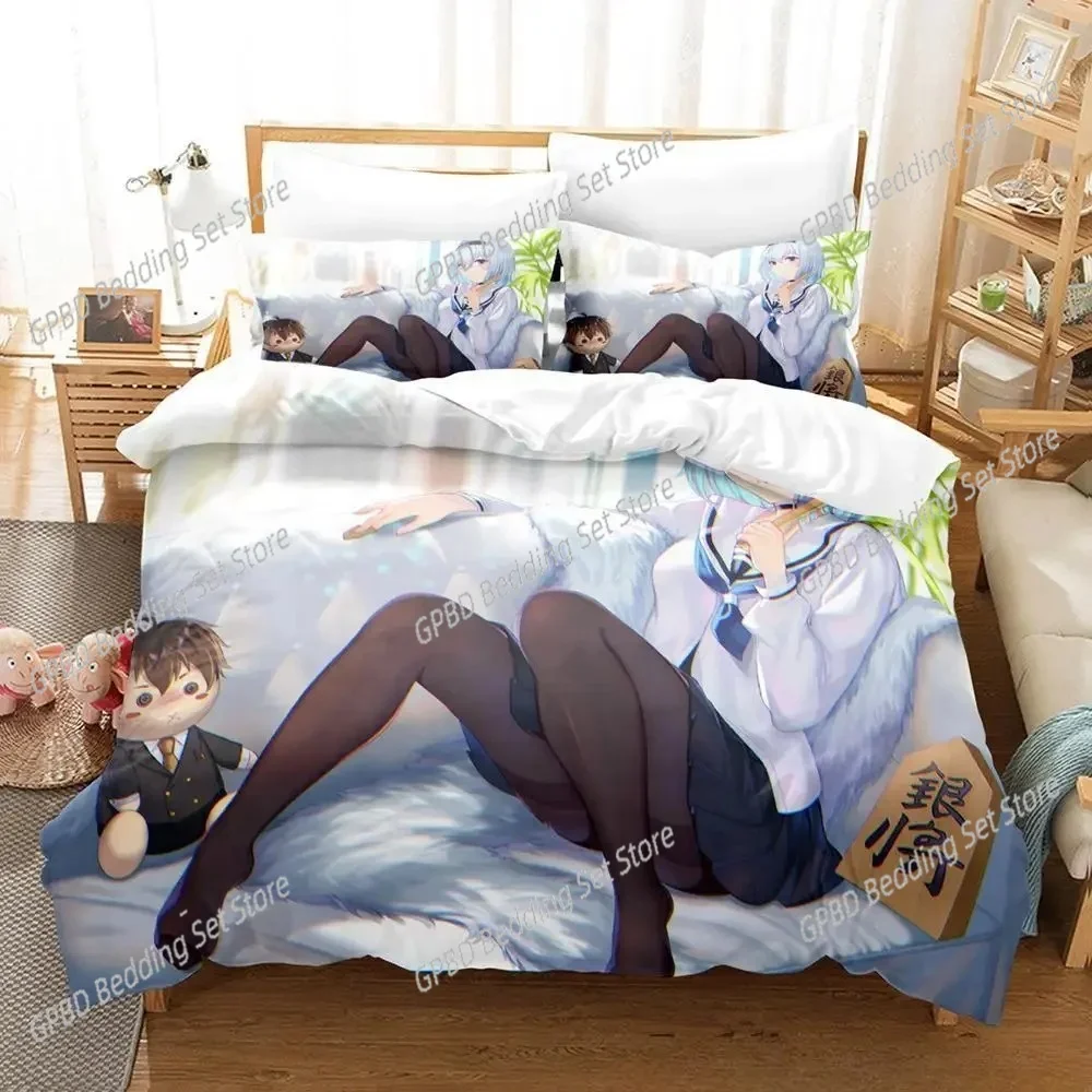 Kawaii Anime The Ryuo's Work Is Never Done Bedding Set Single Twin Full Queen King Size Bed Set Adult Kid Bedroom Duvetcover Set