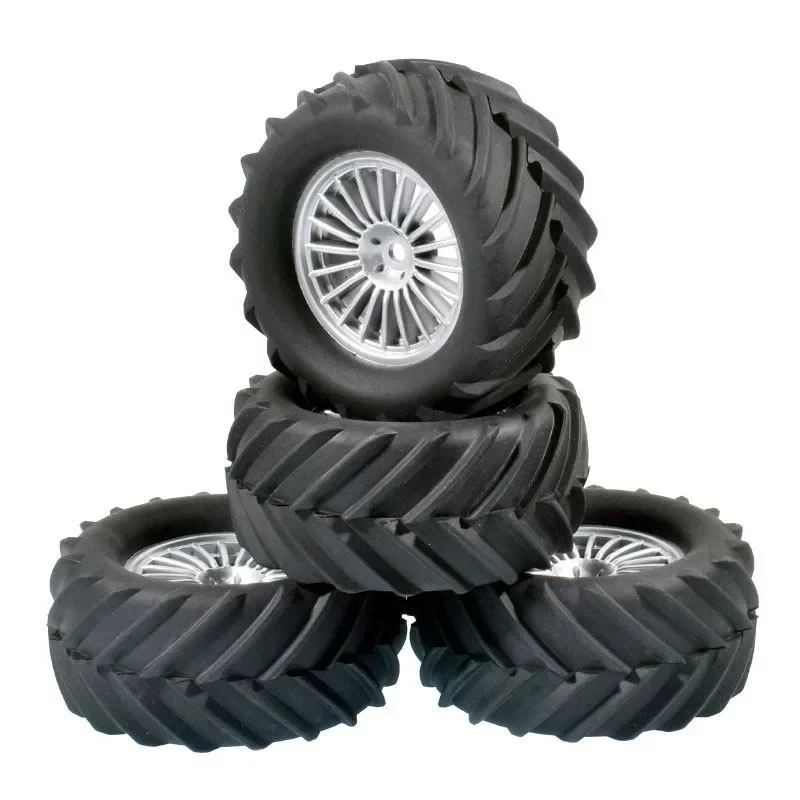4Pcs Snow Sand Tires Tyre Wheel for Wltoys 144001 124018 124016 124017 144010 124019 H16P H16E 1/14 1/16 1/18 RC Off-road Car view 2