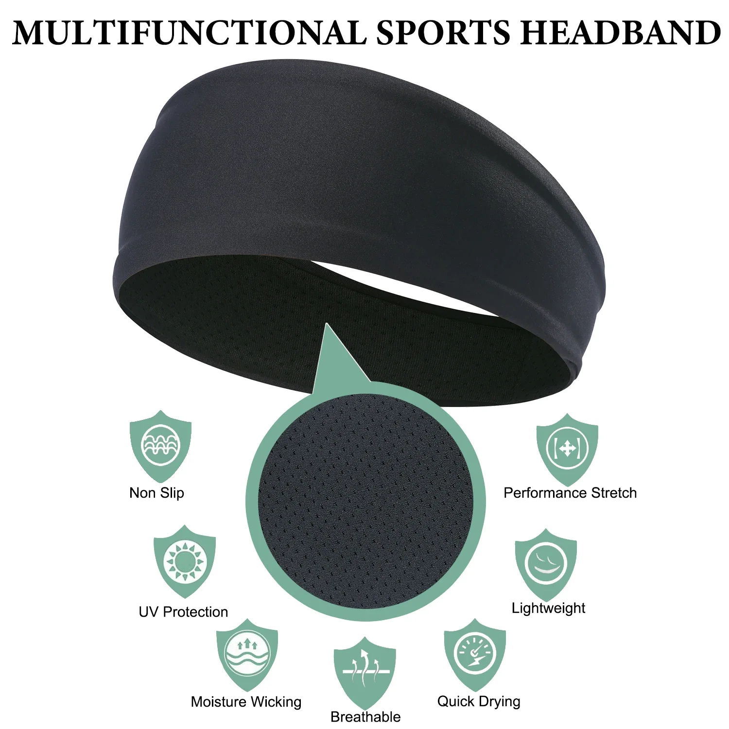 Lightweight Anti-Slip Sports Headband, Yoga Fitness, Corrida, Corrida, Sweat Band, Ginásio, Ciclismo, Basquete, Treino, Bandas de Cabelo, Homens, Menina