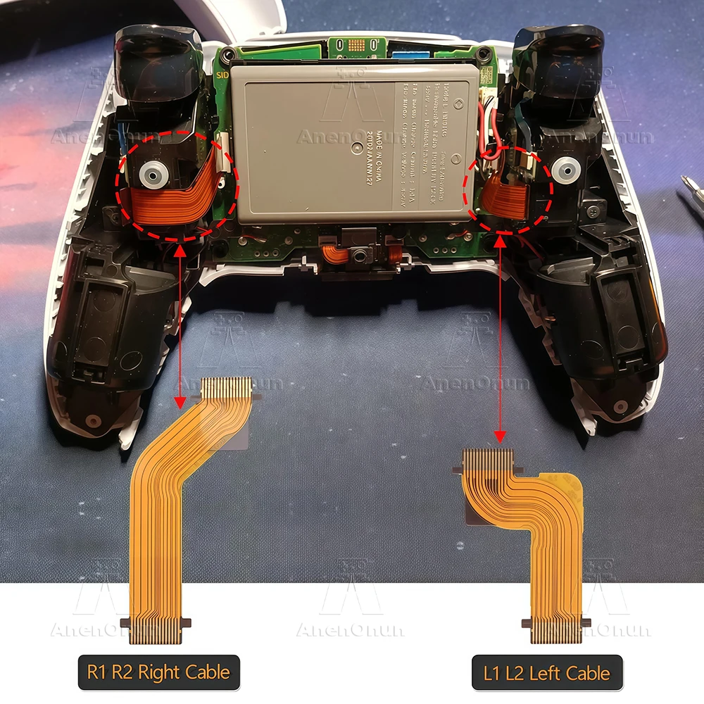 L2 l1 r2 r1 cabo flexível para ps5 BDM-010 controlador peças de reposição gamepad esquerda/direita botão gatilho fita cabo kit reparo