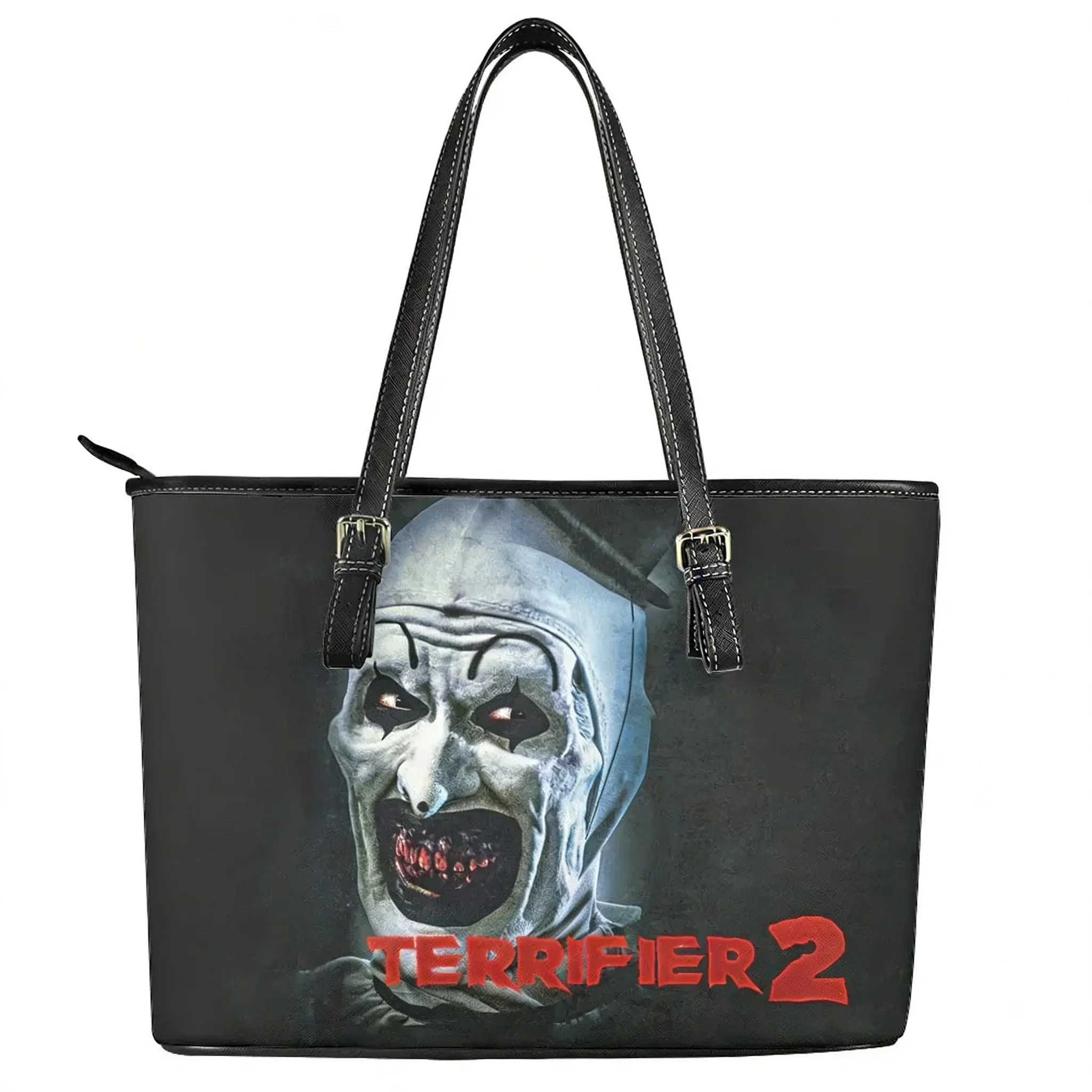 

Terrifier Clown halloween Custom Handbag Womens Mens Personalized Tote Bag Shoulder Bag Business Leather Purse Travel Bag Gift