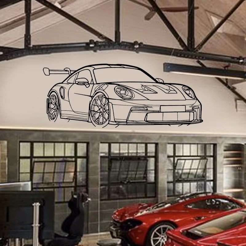 Race Car Silhouette Sports Cars Wall Sticker Garage Repair Shop Window Decor Decals Vinyl Art Home Decoration Room Murals AC18