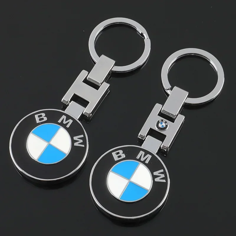 For BMW H Buckle Double-sided Enamel Metal Key Chain Advertising Car Key Ring Chain Ring Pendant Accessories