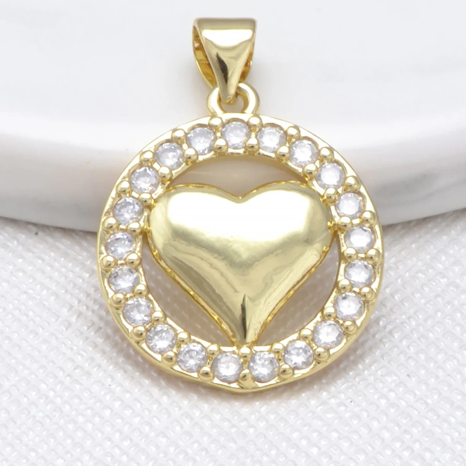 13 Pcs Pave Inlay Zircon Pendant DIY Jewelry Accessories Moon Heart Star Starfish Brass Plated Charm Necklace Making Supplies