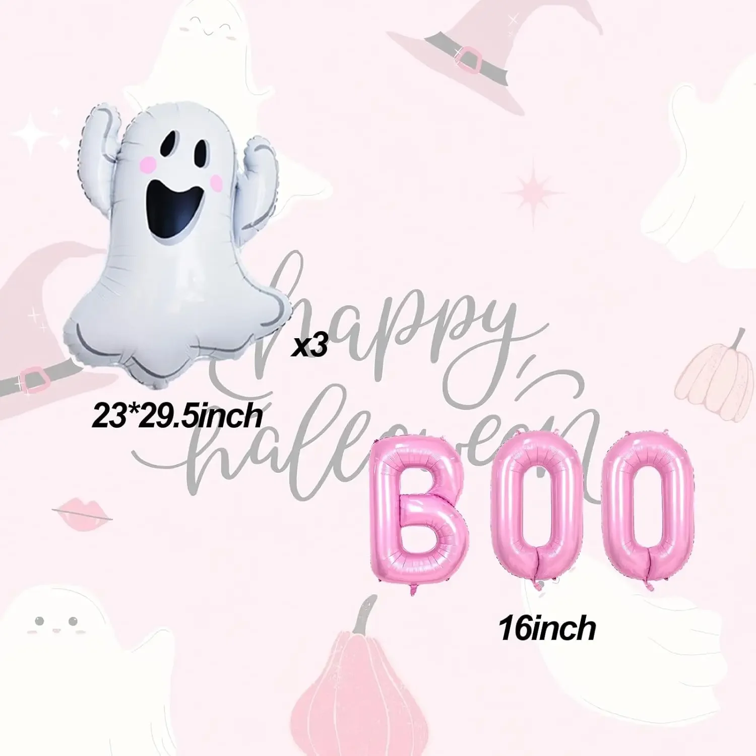 1Set Halloween Luftballons Dekorationen Set Rosa BOO Ballons Mylar Ballon für Geburtstag Baby Dusche Geist Halloween Party Dekoration