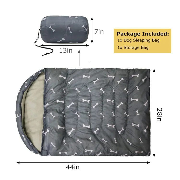 Sac de couchage pour chien U-PETS étanche chaud pliable avec sac de rangement pour intérieur extérieur voyage camping randonnée sac à dos