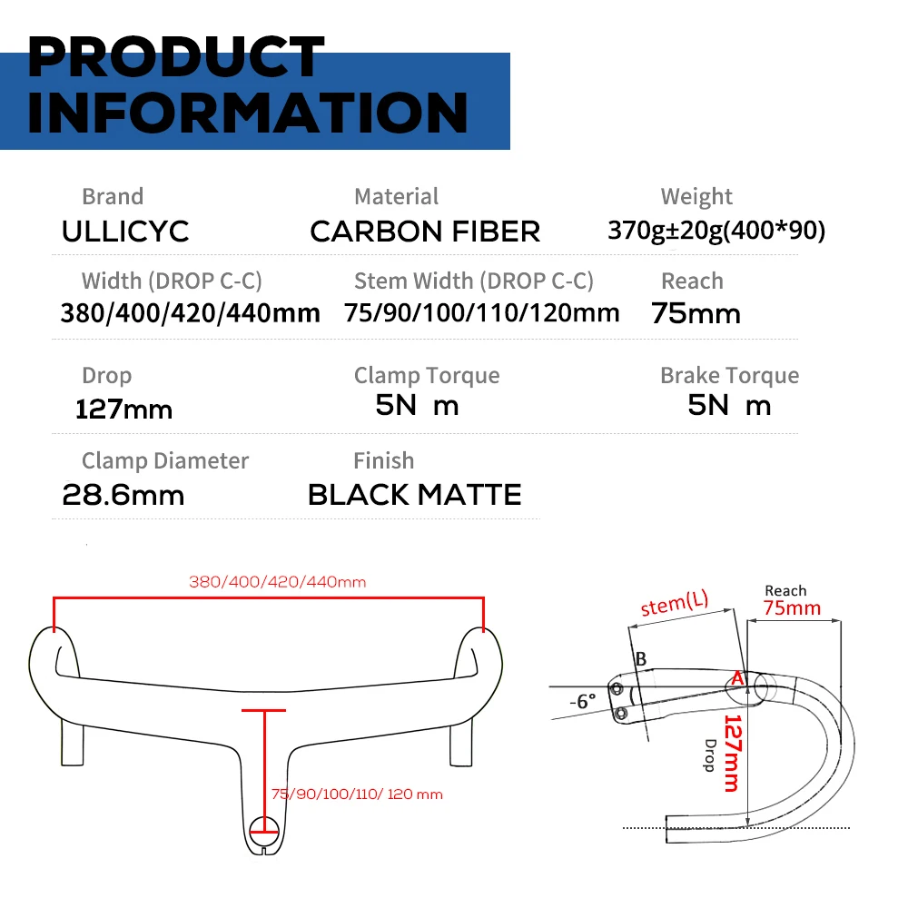 ULLICYC For SL7 SL8 Carbon Integrated Cockpit Road Handlebar Internal Cable Road Carbon Integrated Handlebar T1000 Carbon Di2